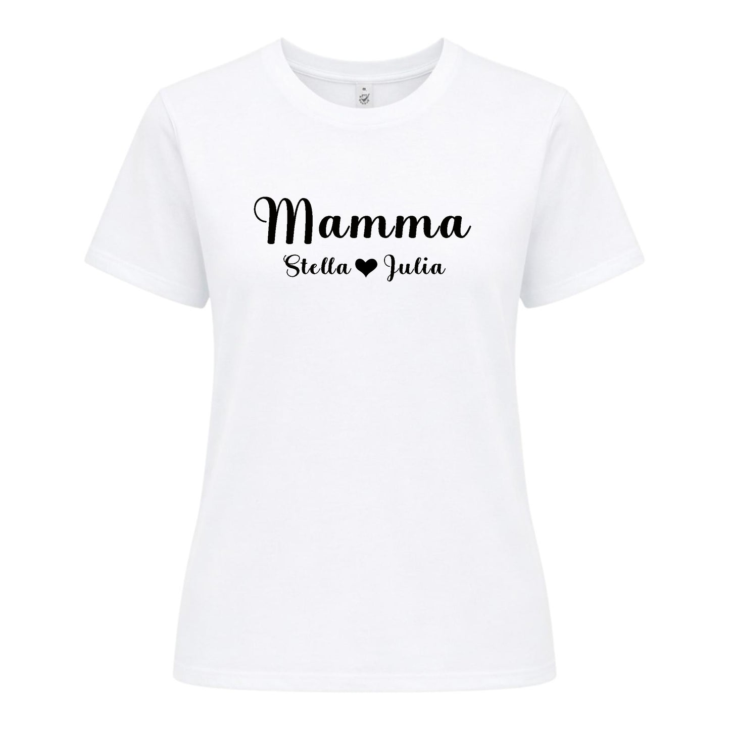 Elegant Personlig Mamma T-shirt med Barnens Namn