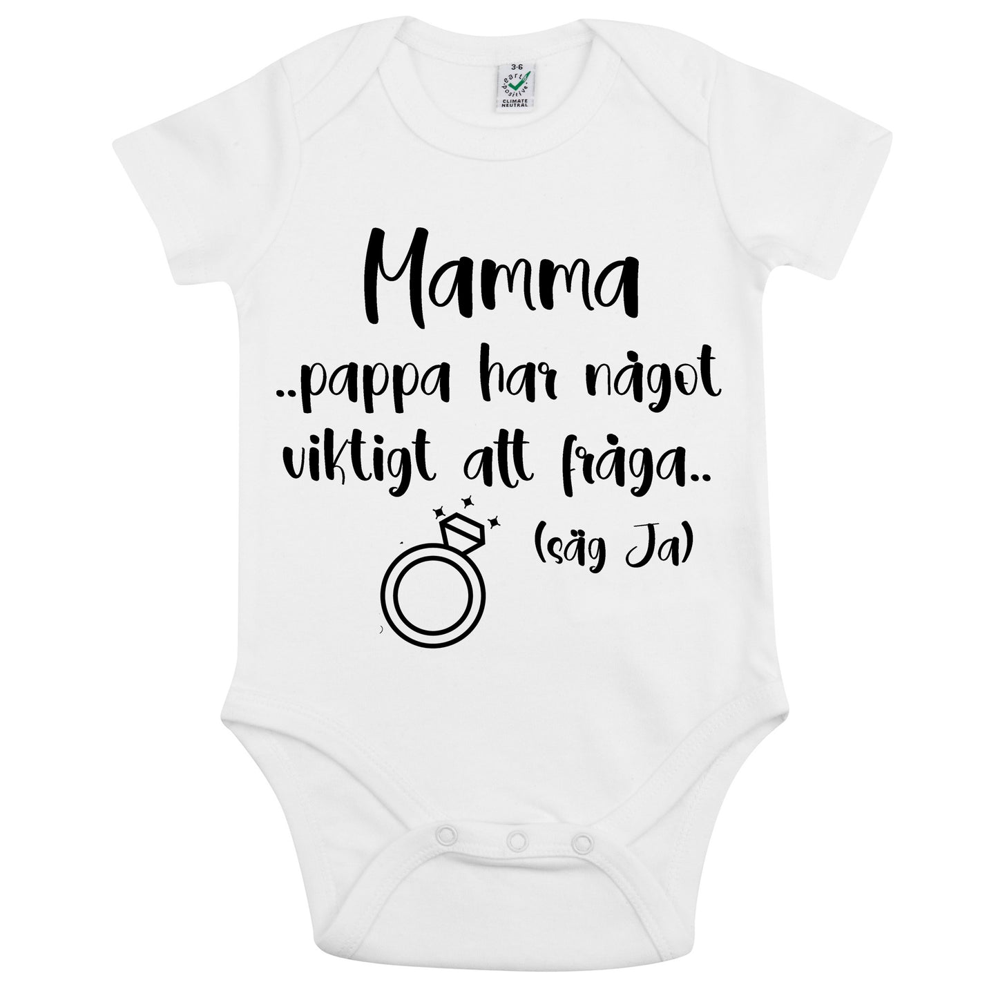 Säg ja! Babybody med frieribudskap – till mamma eller pappa-Lovely Text