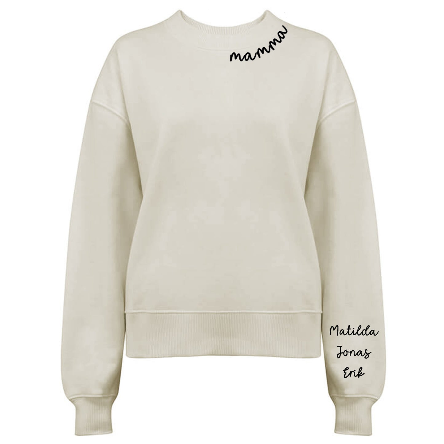Kärleksfull Mamma Tröja - [Barnens namn]-Lovely Text