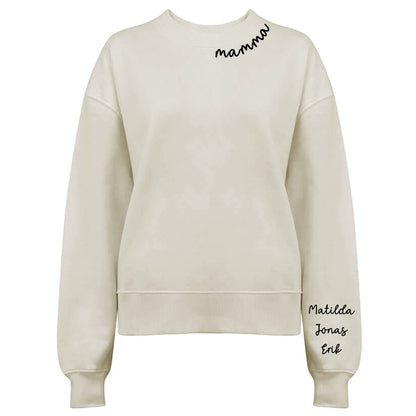 Kärleksfull Mamma Tröja - [Barnens namn]-Lovely Text