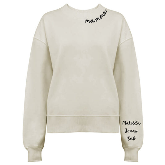 Kärleksfull Mamma Tröja - [Barnens namn]-Lovely Text