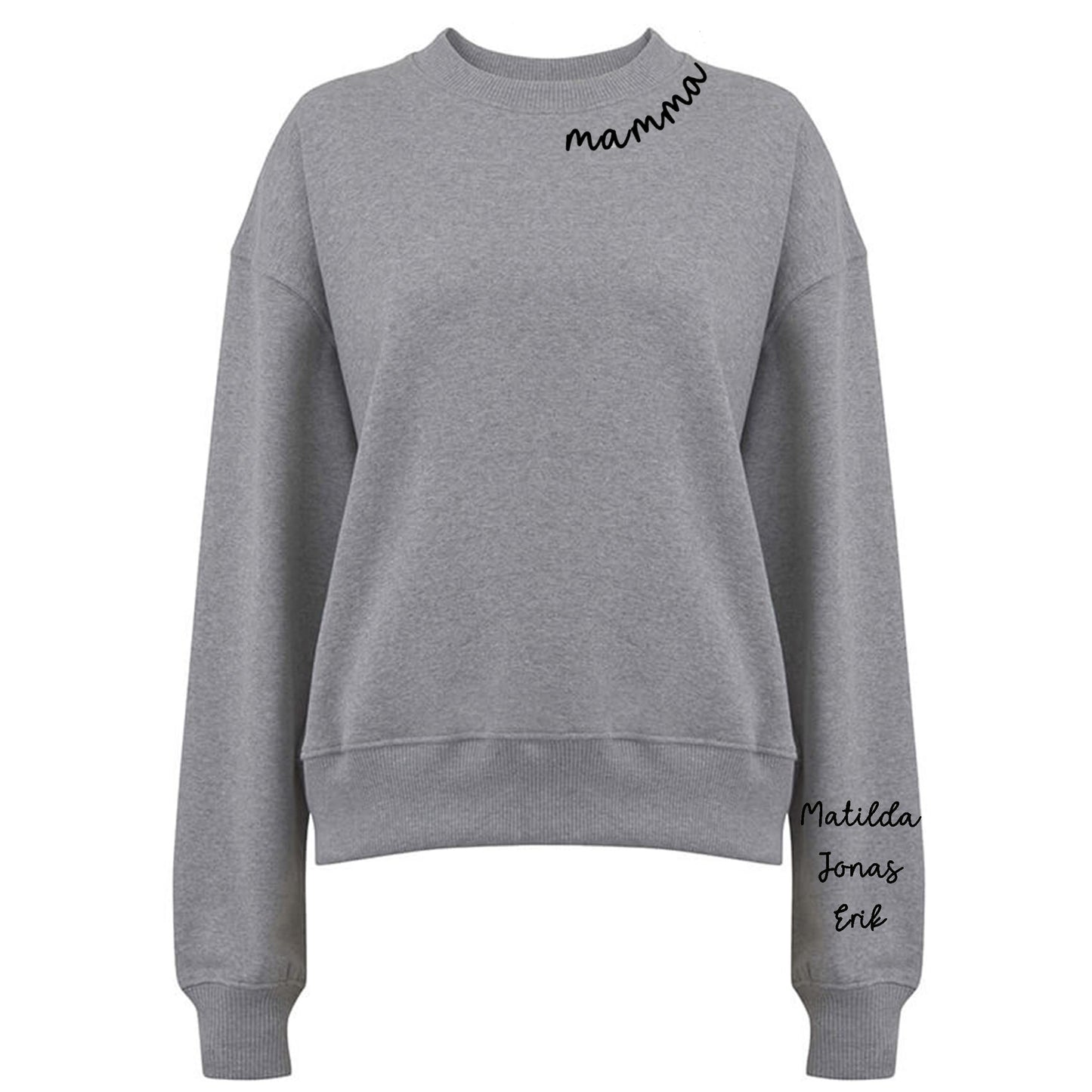 Kärleksfull Mamma Tröja - [Barnens namn]-Lovely Text