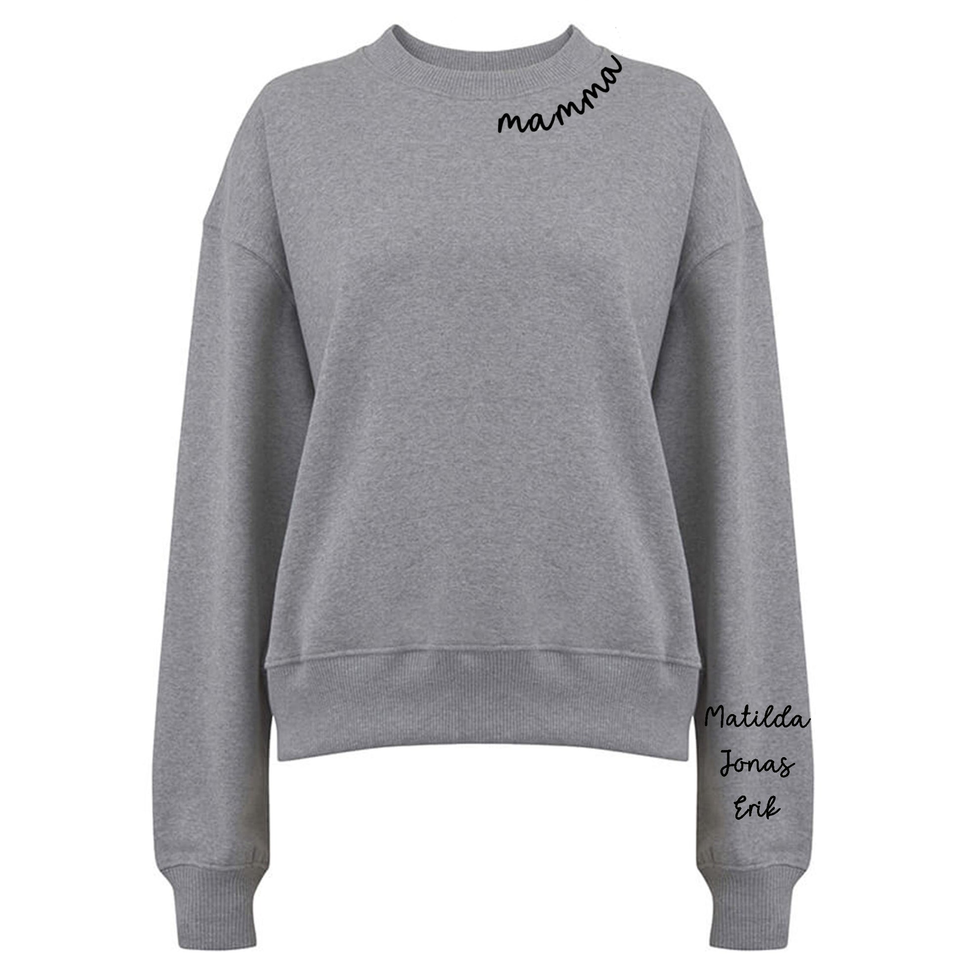Kärleksfull Mamma Tröja - [Barnens namn]-Lovely Text