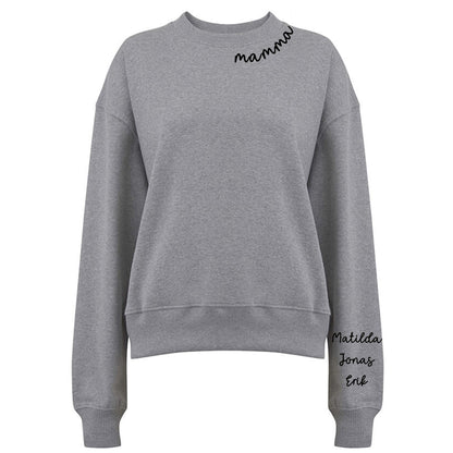 Kärleksfull Mamma Tröja - [Barnens namn]-Lovely Text