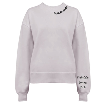 Kärleksfull Mamma Tröja - [Barnens namn]-Lovely Text