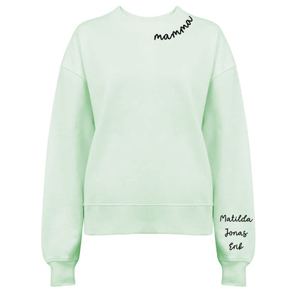 Kärleksfull Mamma Tröja - [Barnens namn]-Lovely Text