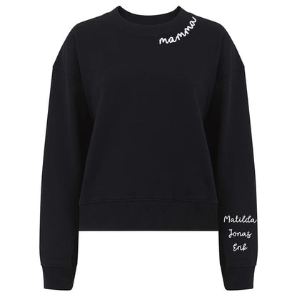 Kärleksfull Mamma Tröja - [Barnens namn]-Lovely Text