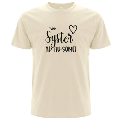 T-shirt med Autismkärlek – Min Syster är AU-SOME-Lovely Text