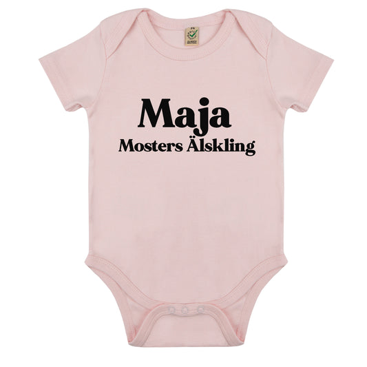 Namn Mosters Älskling Babybody Nyfödd-Lovely Text