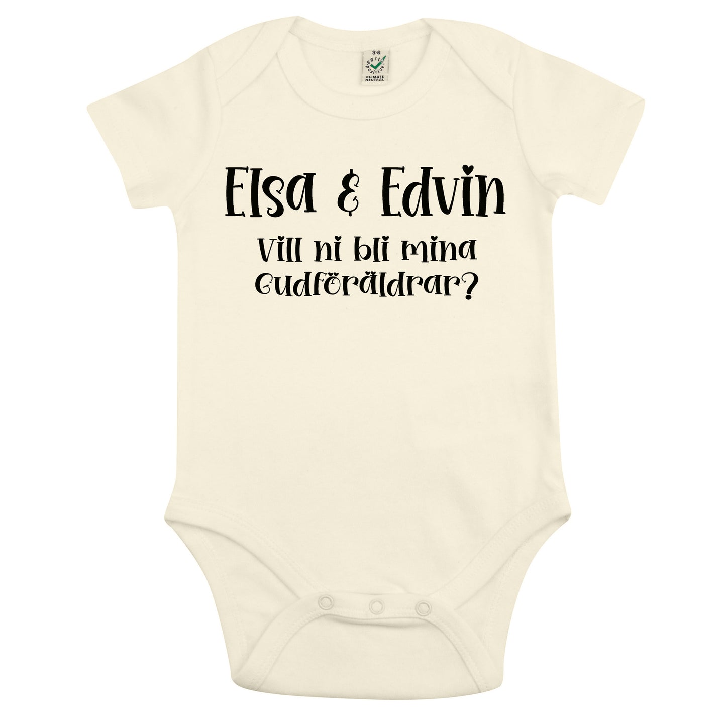 [Namn] & [Namn], Vill ni bli mina Gudföräldrar? – Babybody-Lovely Text