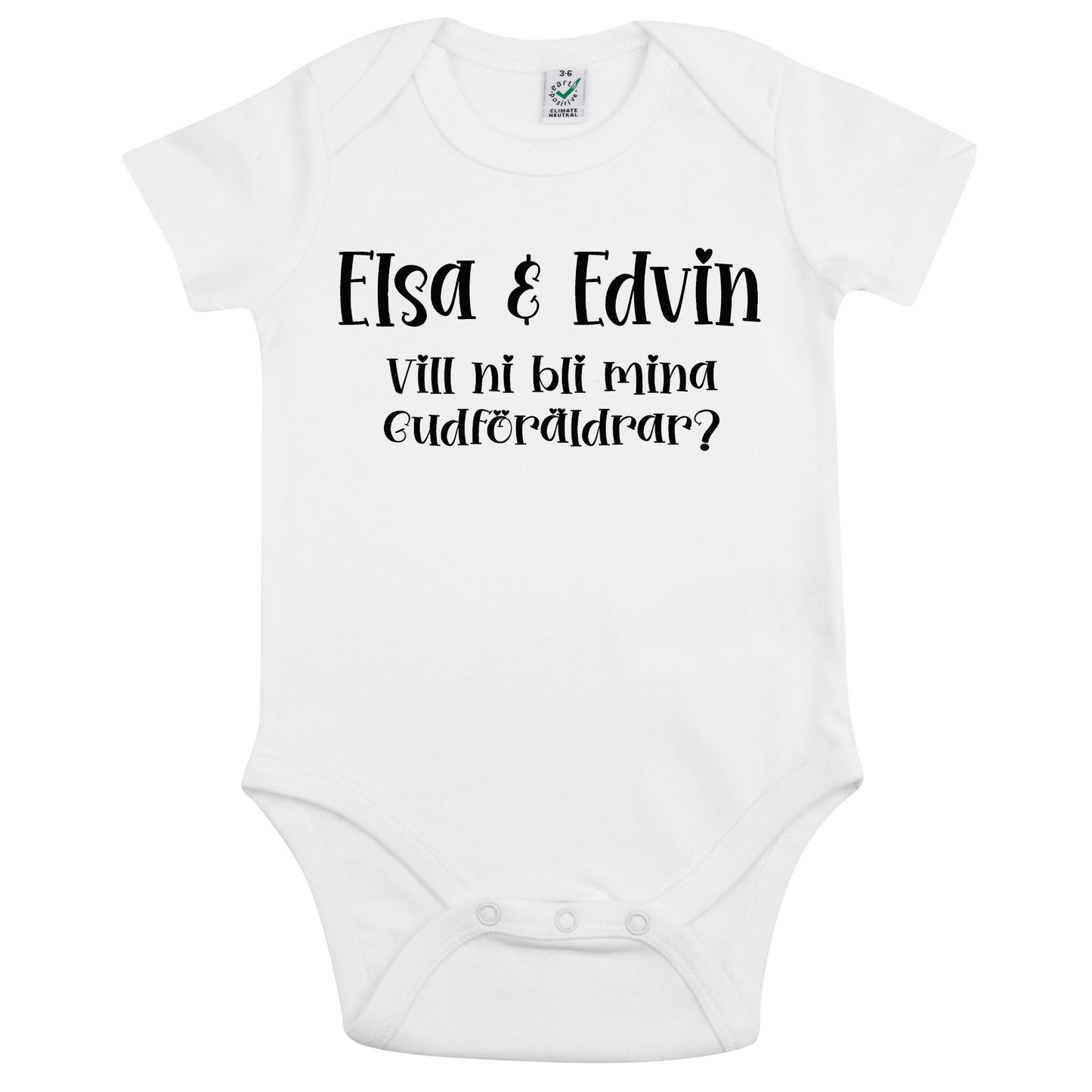 [Namn] & [Namn], Vill ni bli mina Gudföräldrar? – Babybody-Lovely Text