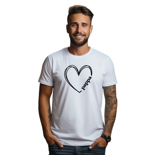 Pappa Hjärta T-shirt-Lovely Text