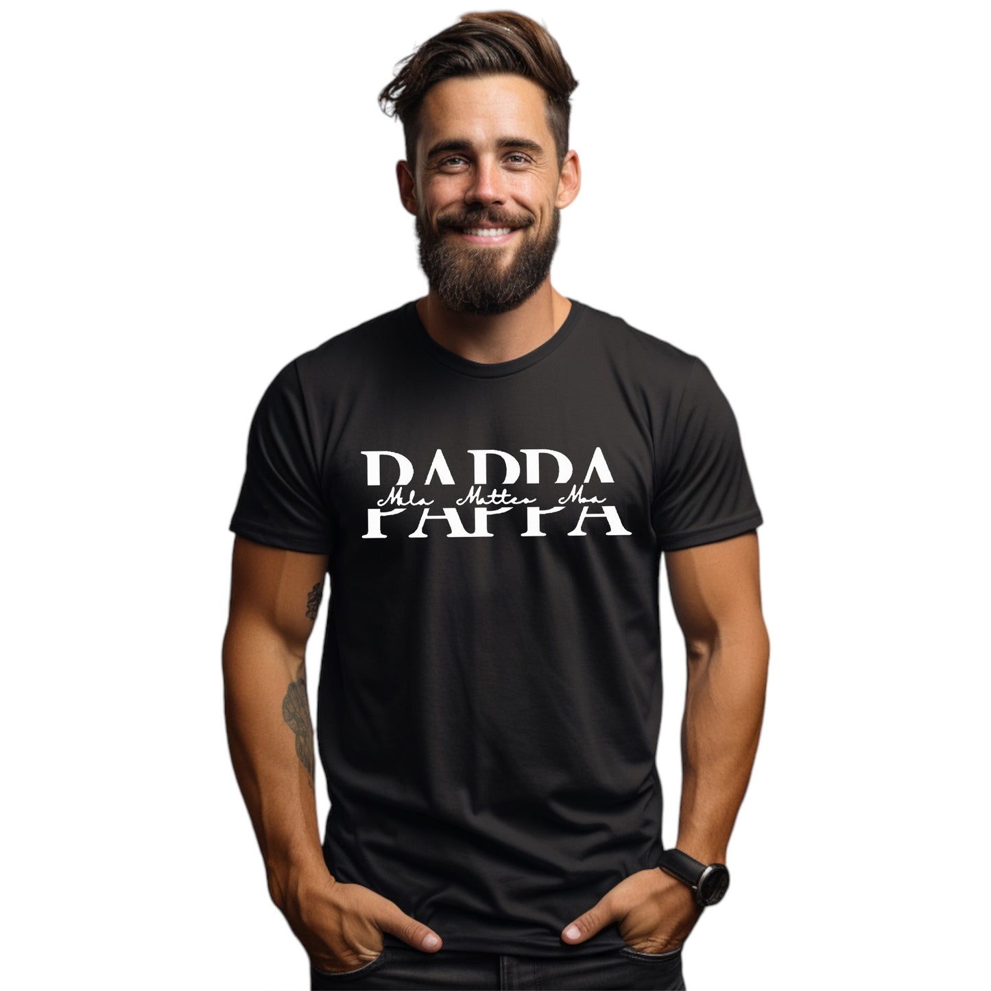 Pappa med Barnens Namn T-shirt-Lovely Text