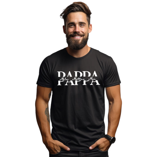 Pappa med Barnens Namn T-shirt-Lovely Text