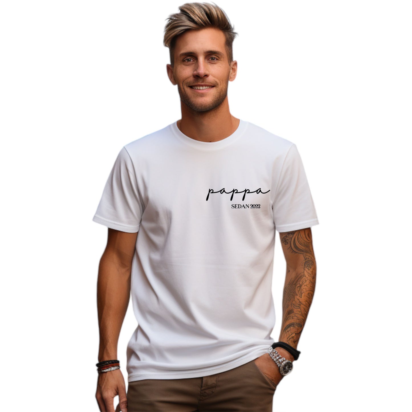 Pappa Sedan Årtal T-shirt-Lovely Text