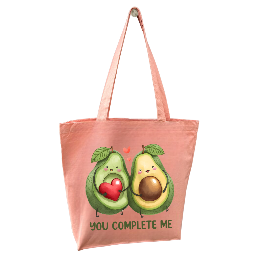 You Complete Me Avocado Tygpåse-Lovely Text