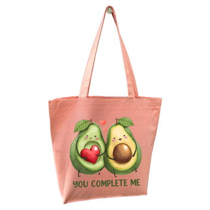 You Complete Me Avocado Tygpåse-Lovely Text