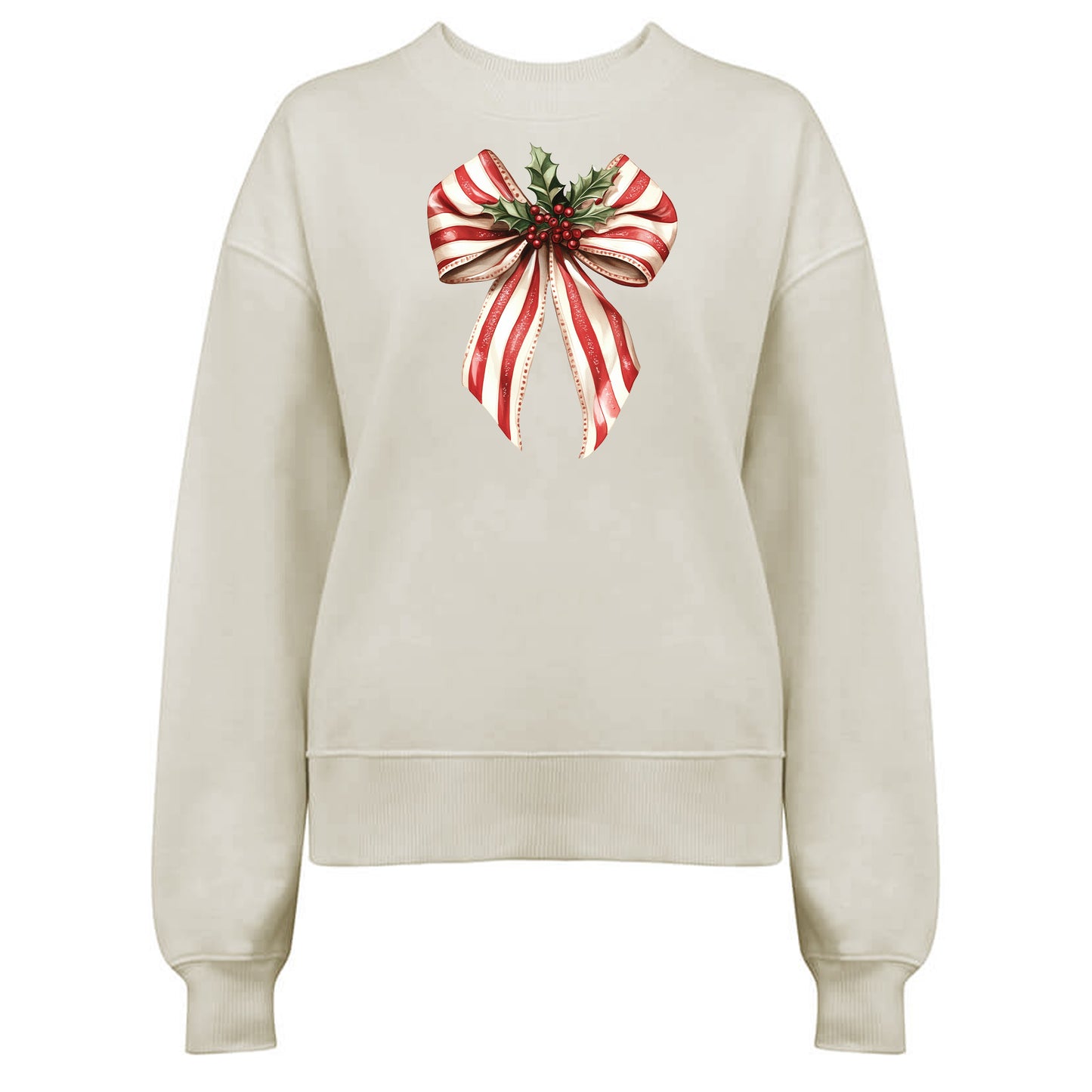 Jultröja med Polkagris Rosett och Mistletoe – En Söt Jullook-Lovely Text