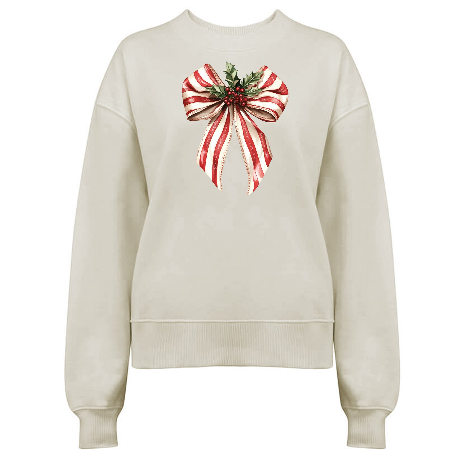 Jultröja med Polkagris Rosett och Mistletoe – En Söt Jullook-Lovely Text