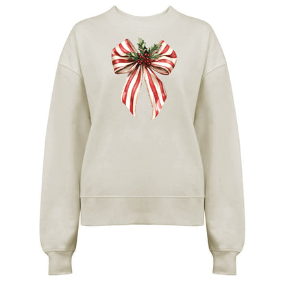 Jultröja med Polkagris Rosett och Mistletoe – En Söt Jullook-Lovely Text