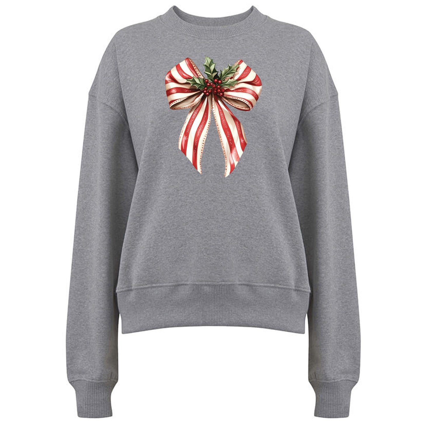 Jultröja med Polkagris Rosett och Mistletoe – En Söt Jullook-Lovely Text