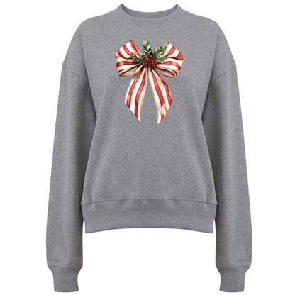 Jultröja med Polkagris Rosett och Mistletoe – En Söt Jullook-Lovely Text