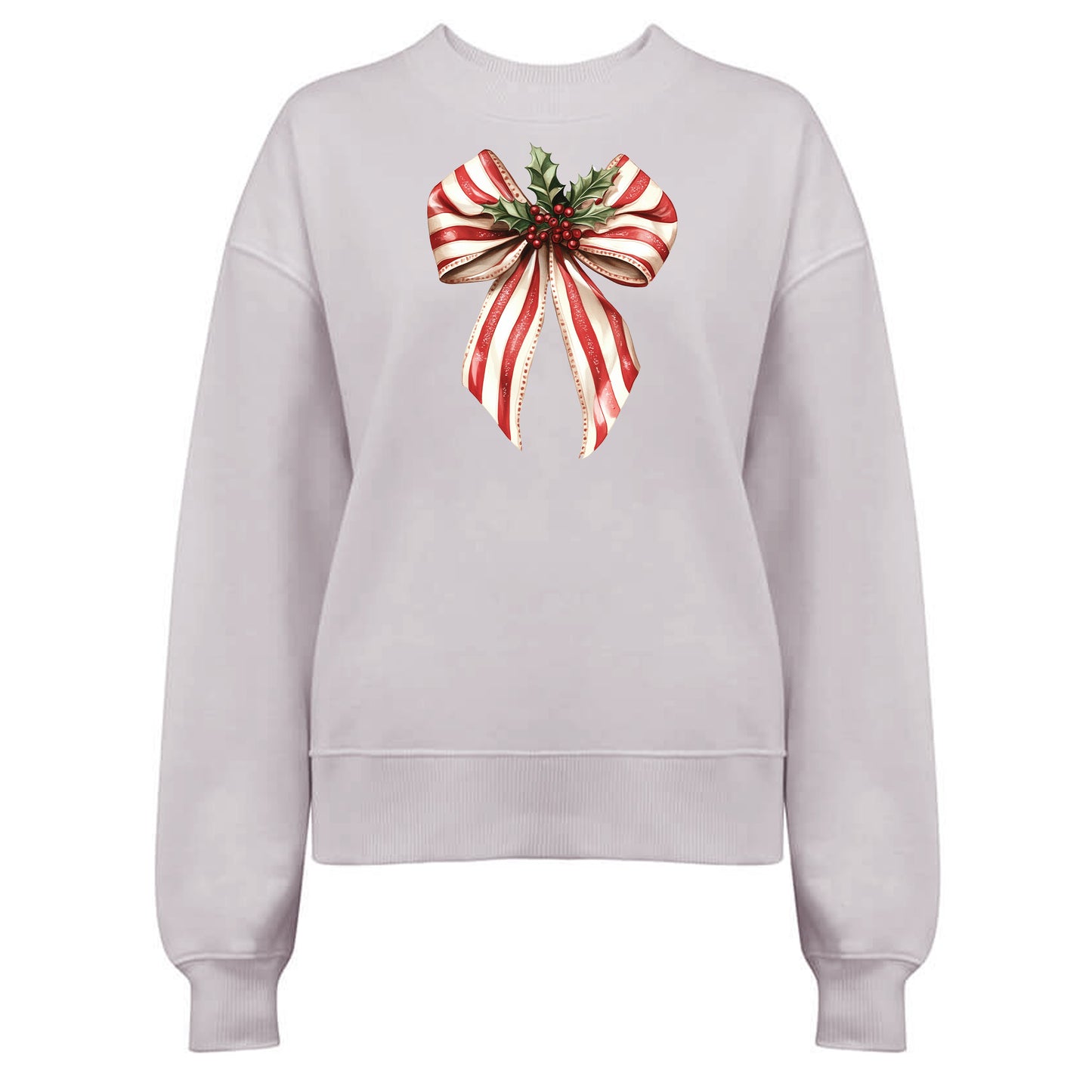 Jultröja med Polkagris Rosett och Mistletoe – En Söt Jullook-Lovely Text