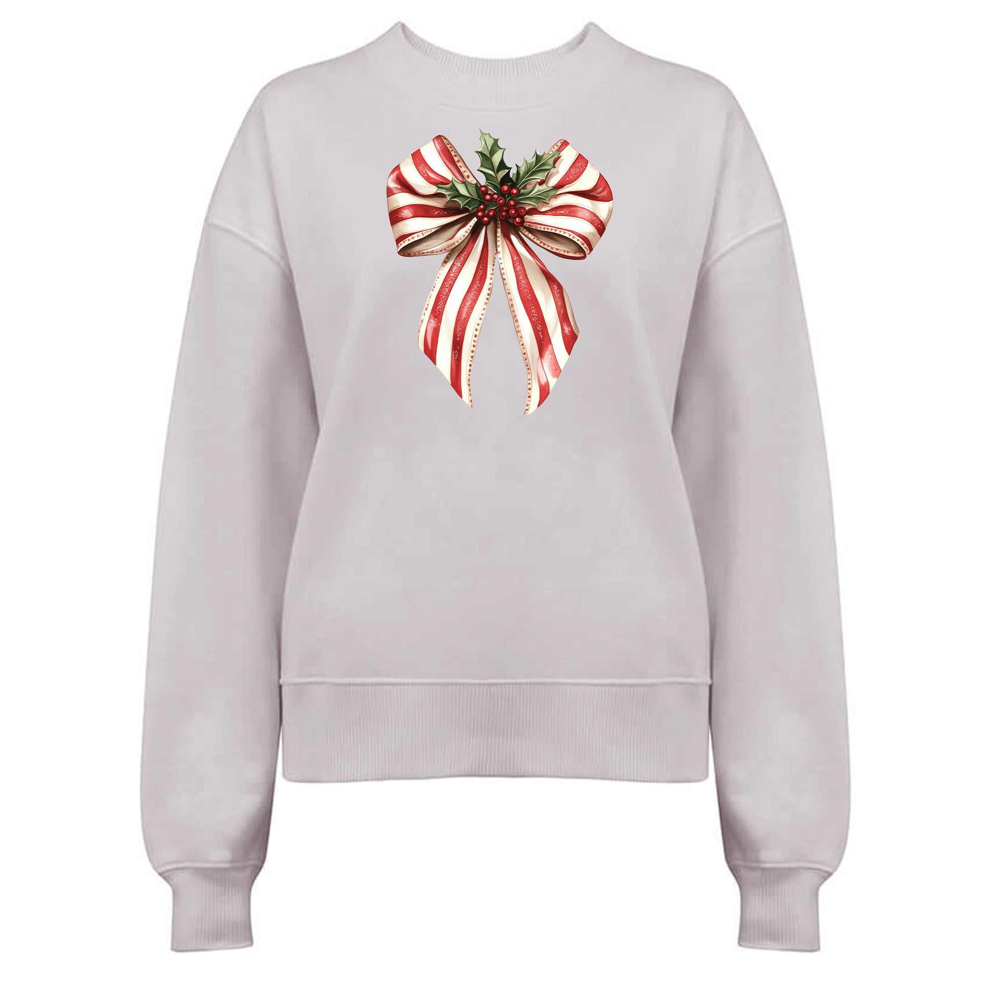 Jultröja med Polkagris Rosett och Mistletoe – En Söt Jullook-Lovely Text