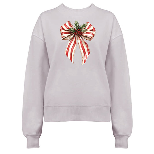 Jultröja med Polkagris Rosett och Mistletoe – En Söt Jullook-Lovely Text