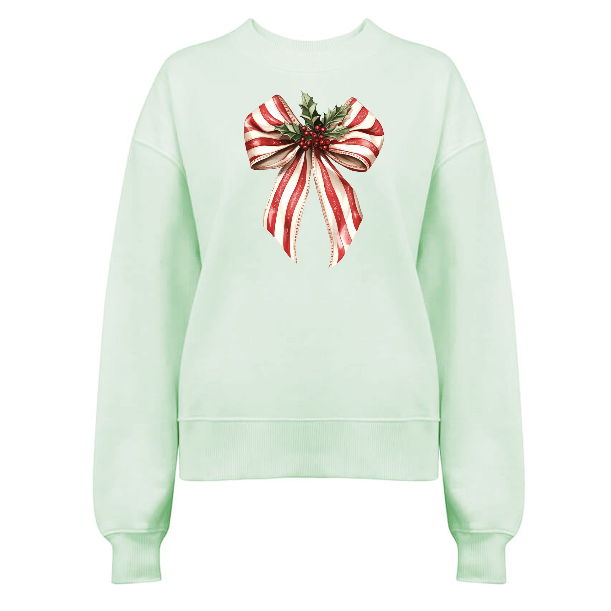 Jultröja med Polkagris Rosett och Mistletoe – En Söt Jullook-Lovely Text