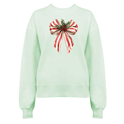 Jultröja med Polkagris Rosett och Mistletoe – En Söt Jullook-Lovely Text