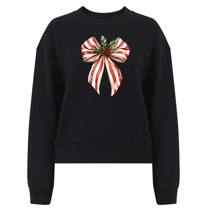 Jultröja med Polkagris Rosett och Mistletoe – En Söt Jullook-Lovely Text