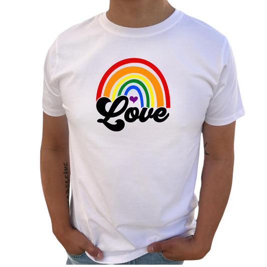 Pride Love – T-shirt med regnbågsmotiv (Unisex)-Lovely Text