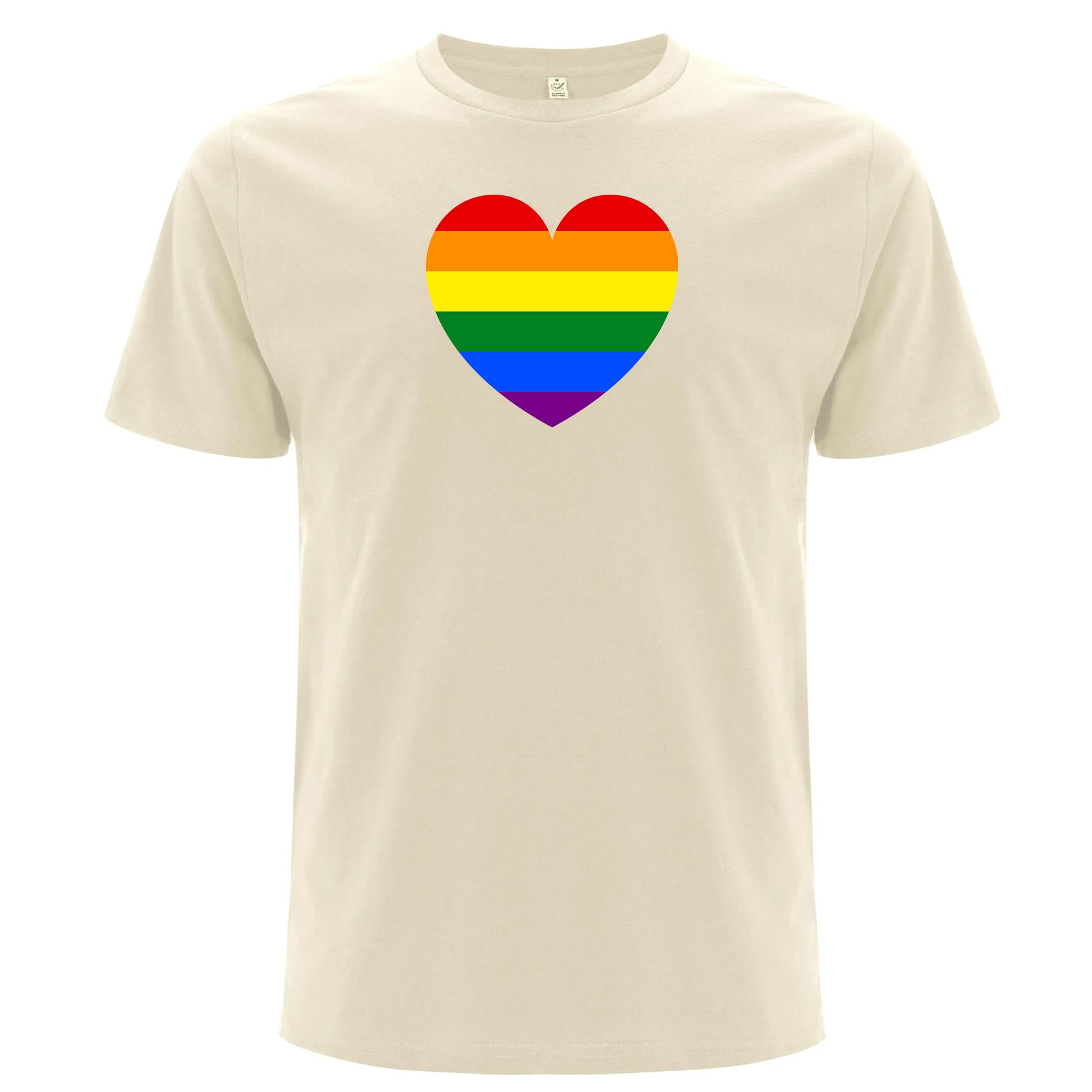 Pridehjärta – T-shirt med regnbågshjärta (Unisex)-Lovely Text