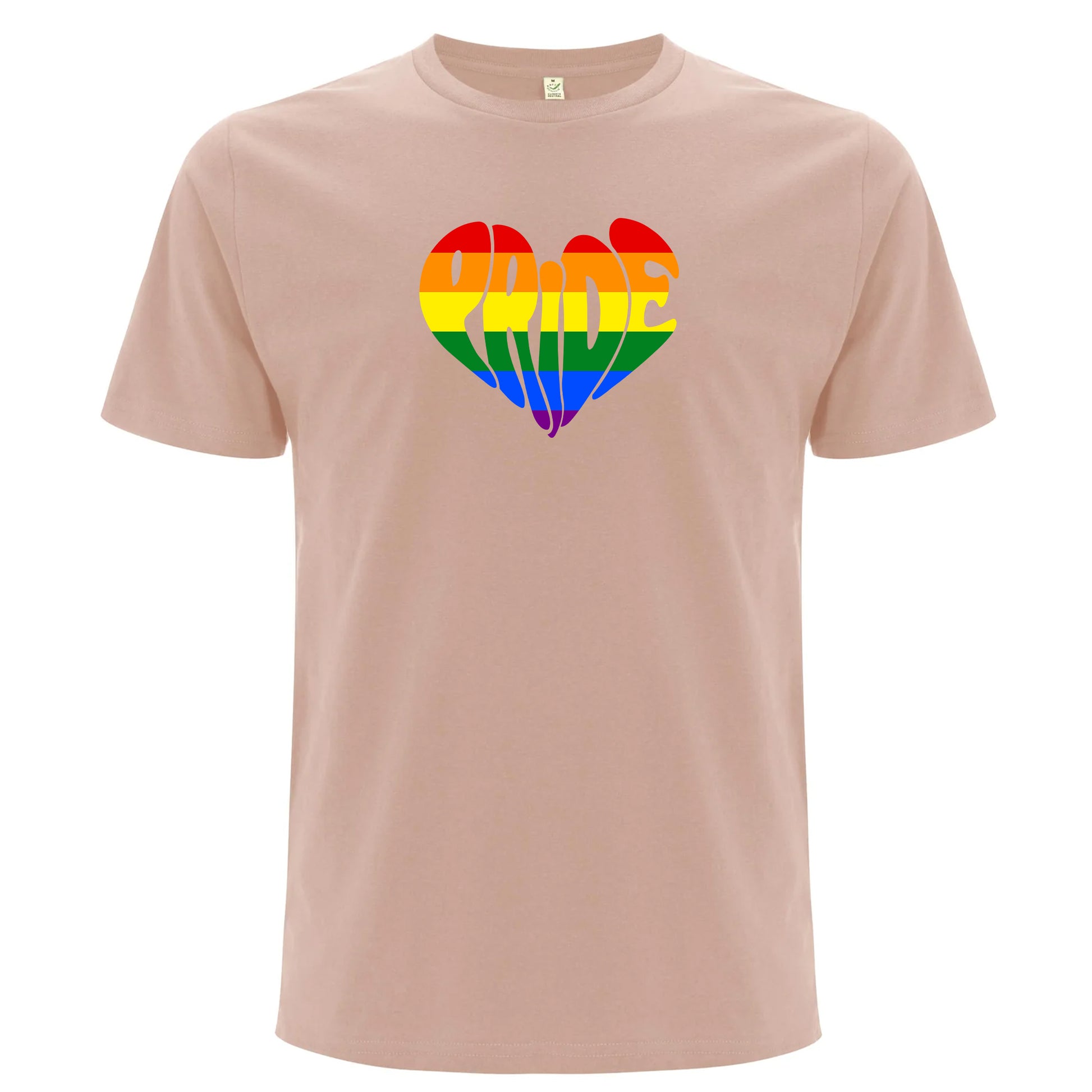 Pride – T-shirt med hjärtformat textmotiv (Unisex)-Lovely Text
