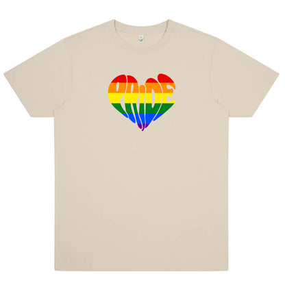 Pride – T-shirt med hjärtformat textmotiv (Unisex)-Lovely Text
