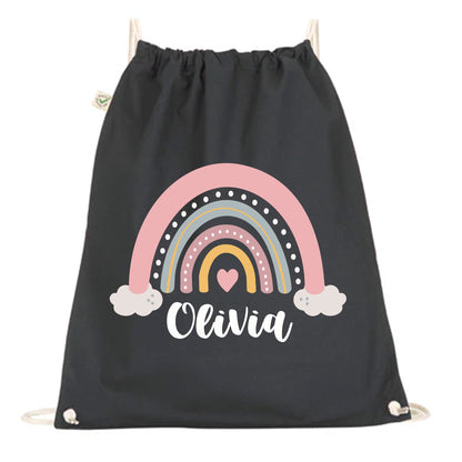 Gympapåse Regnbåge Moln med Personligt Namn-Lovely Text