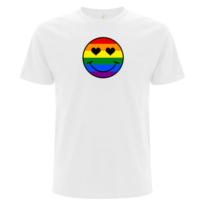 Pride T-shirt med smiley i regnbågsfärger (Unisex)-Lovely Text