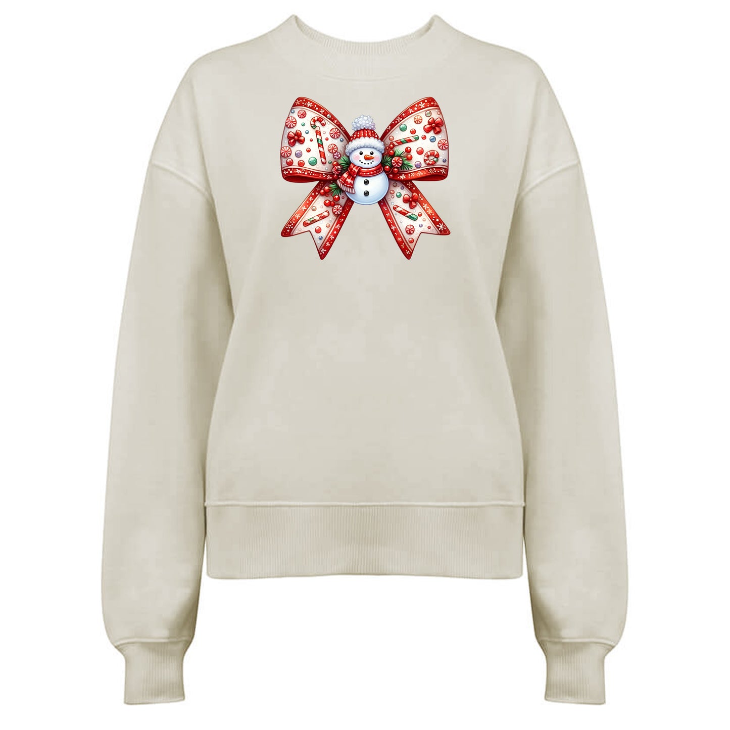 Jultröja med Snögubbe Rosett – Mysig Julstil-Lovely Text