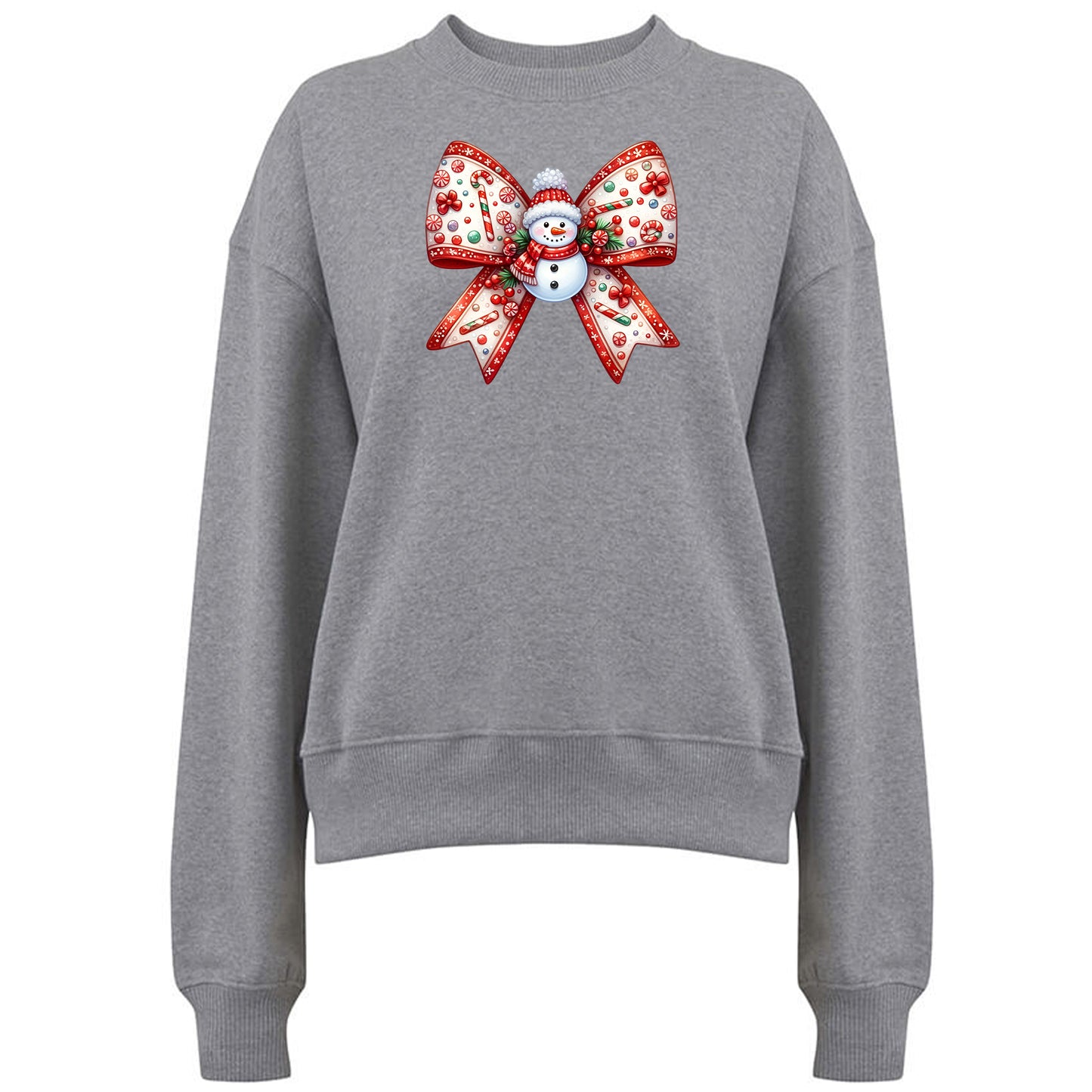 Jultröja med Snögubbe Rosett – Mysig Julstil-Lovely Text