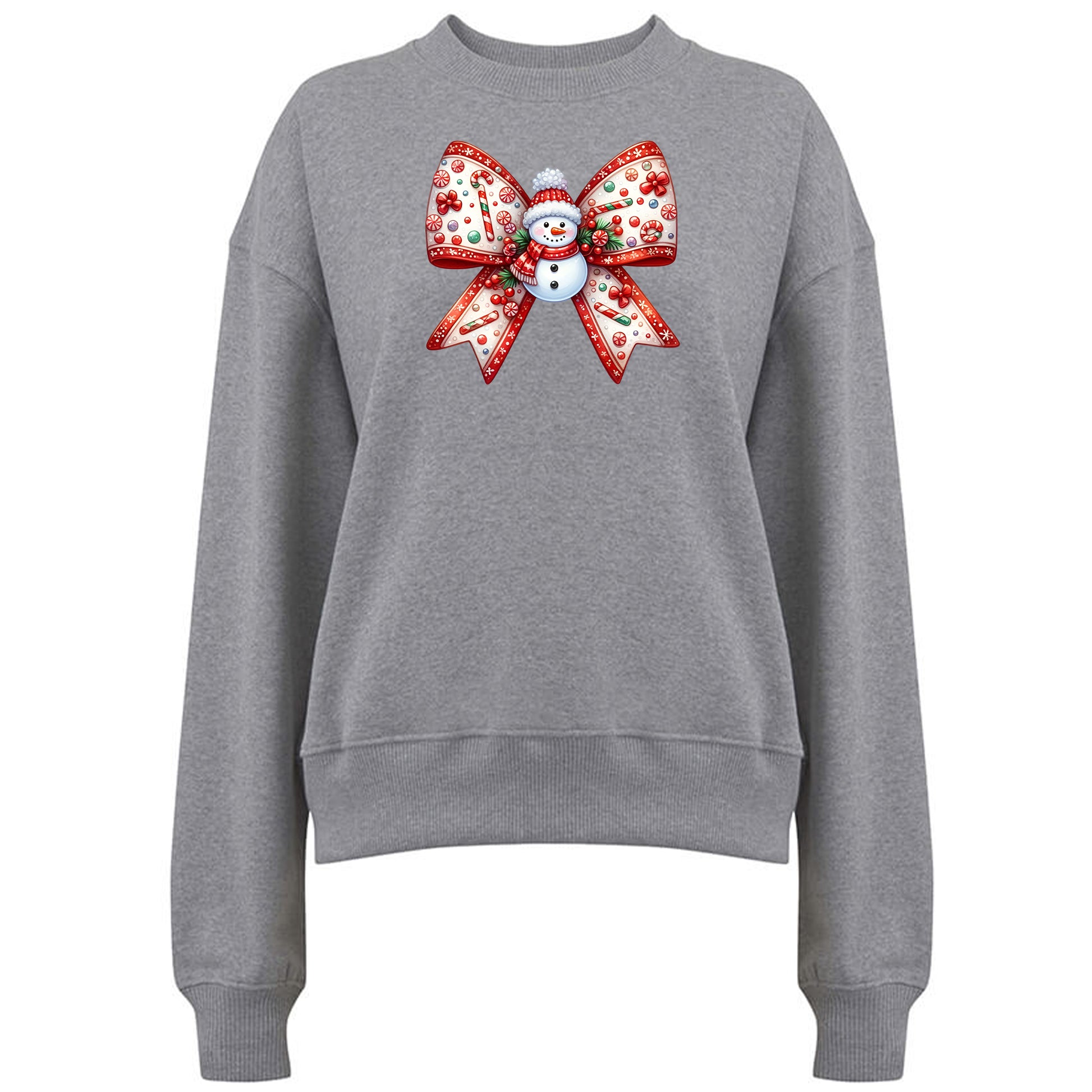 Jultröja med Snögubbe Rosett – Mysig Julstil-Lovely Text
