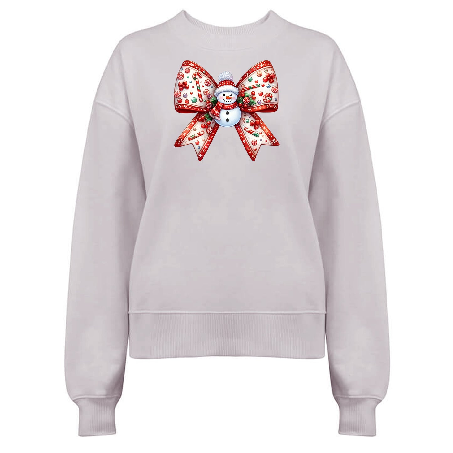 Jultröja med Snögubbe Rosett – Mysig Julstil-Lovely Text