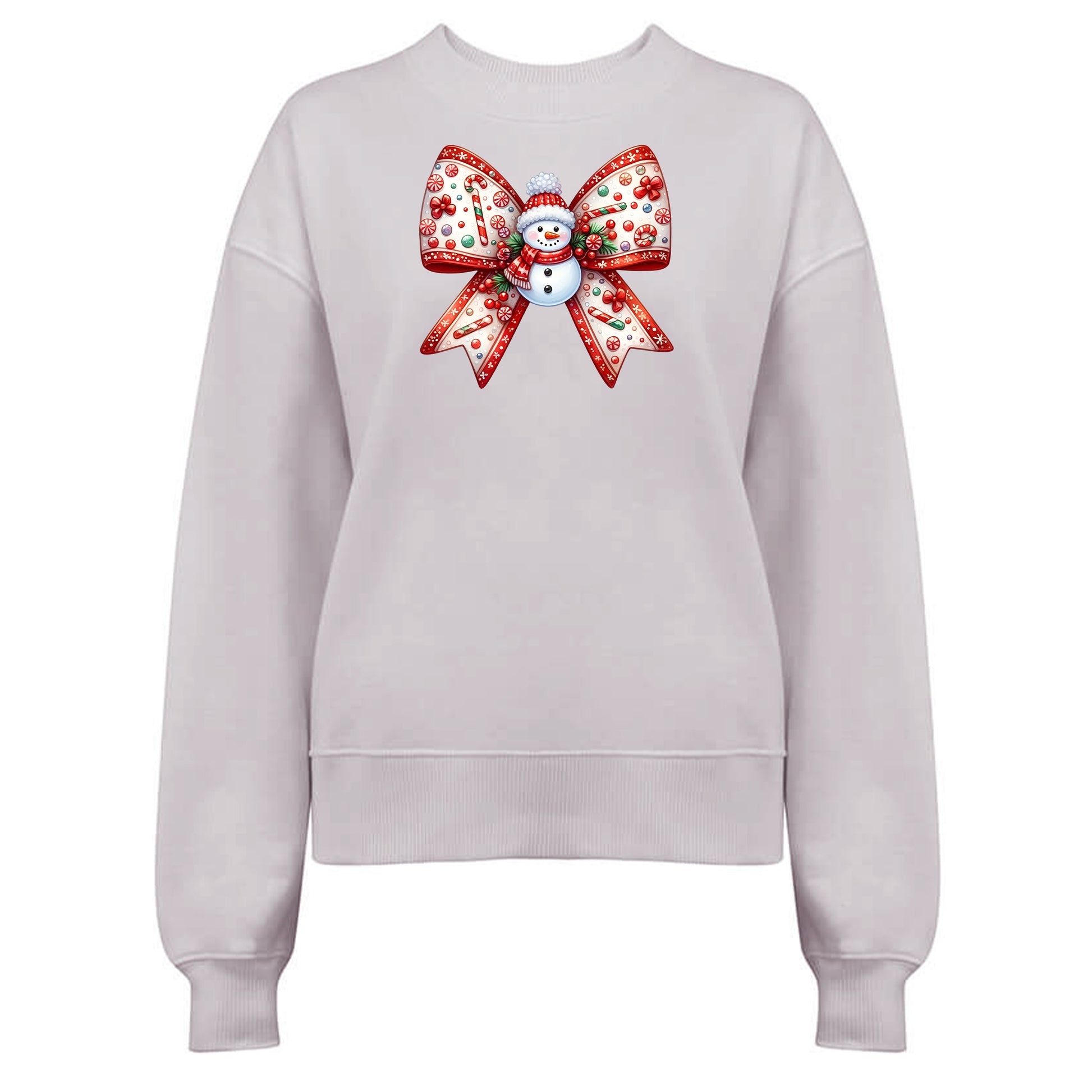 Jultröja med Snögubbe Rosett – Mysig Julstil-Lovely Text