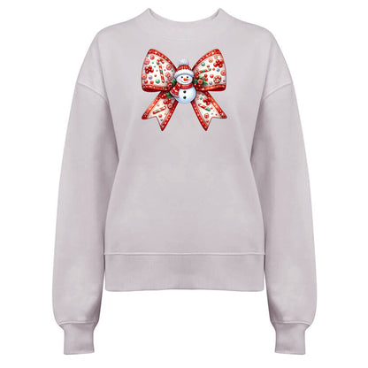 Jultröja med Snögubbe Rosett – Mysig Julstil-Lovely Text