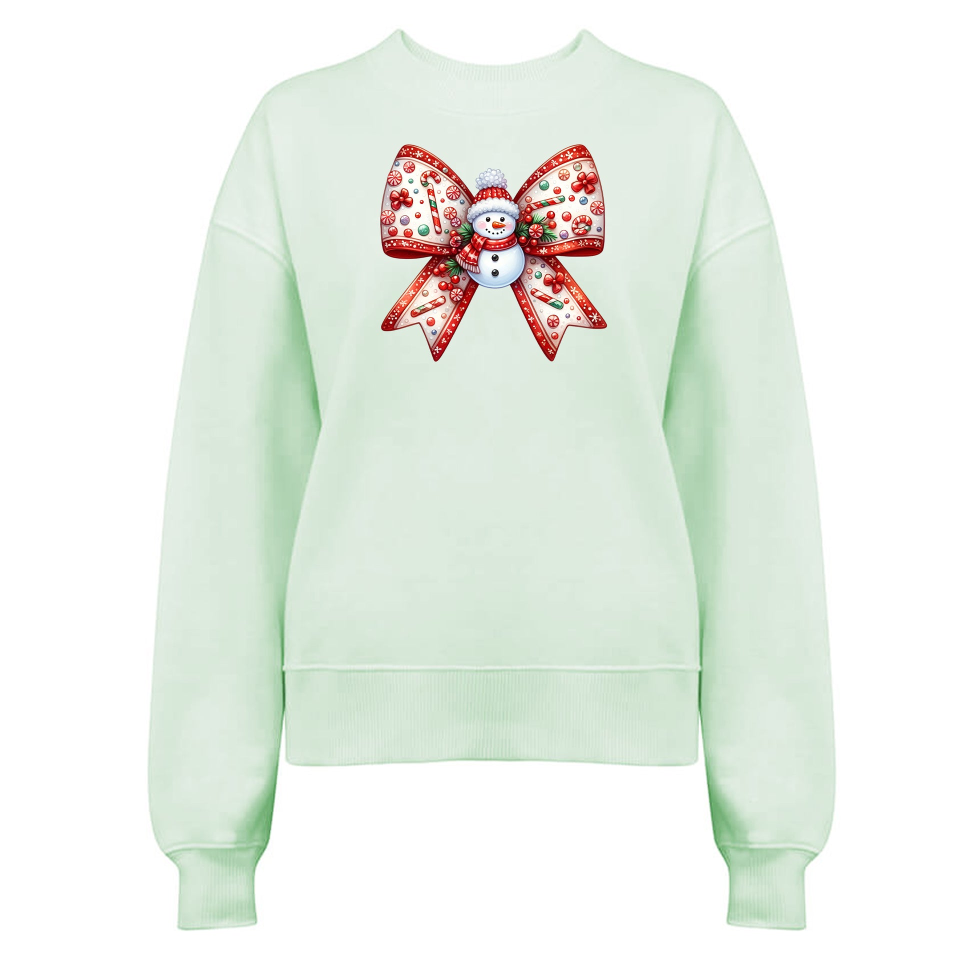 Jultröja med Snögubbe Rosett – Mysig Julstil-Lovely Text