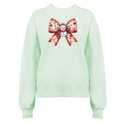 Jultröja med Snögubbe Rosett – Mysig Julstil-Lovely Text