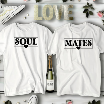 Soul Mates – Själsfränder T-shirts för Par-Lovely Text