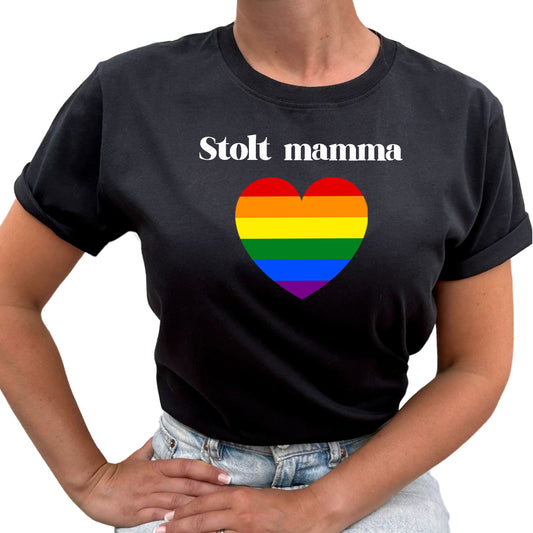 Unisex T-shirt med Pridehjärta – välj din titel-Lovely Text