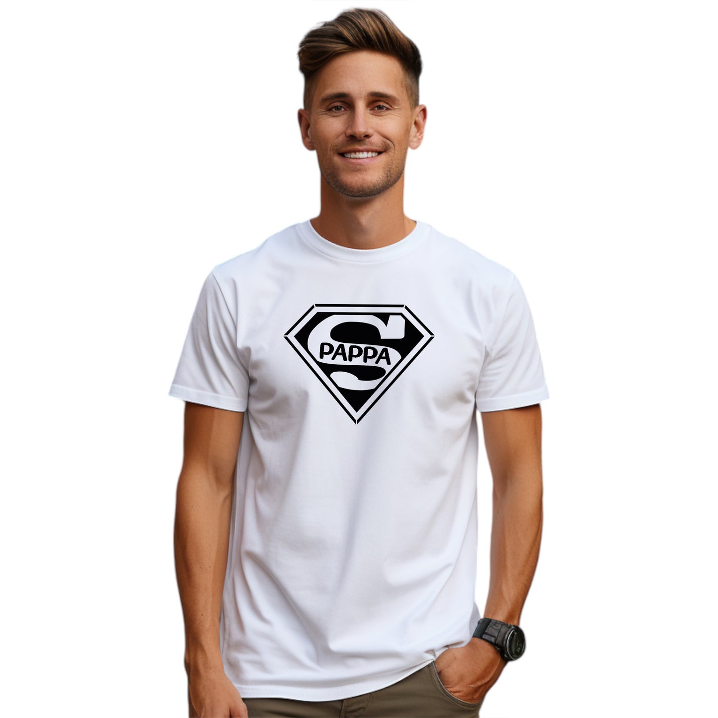 Super Pappa T-shirt-Lovely Text