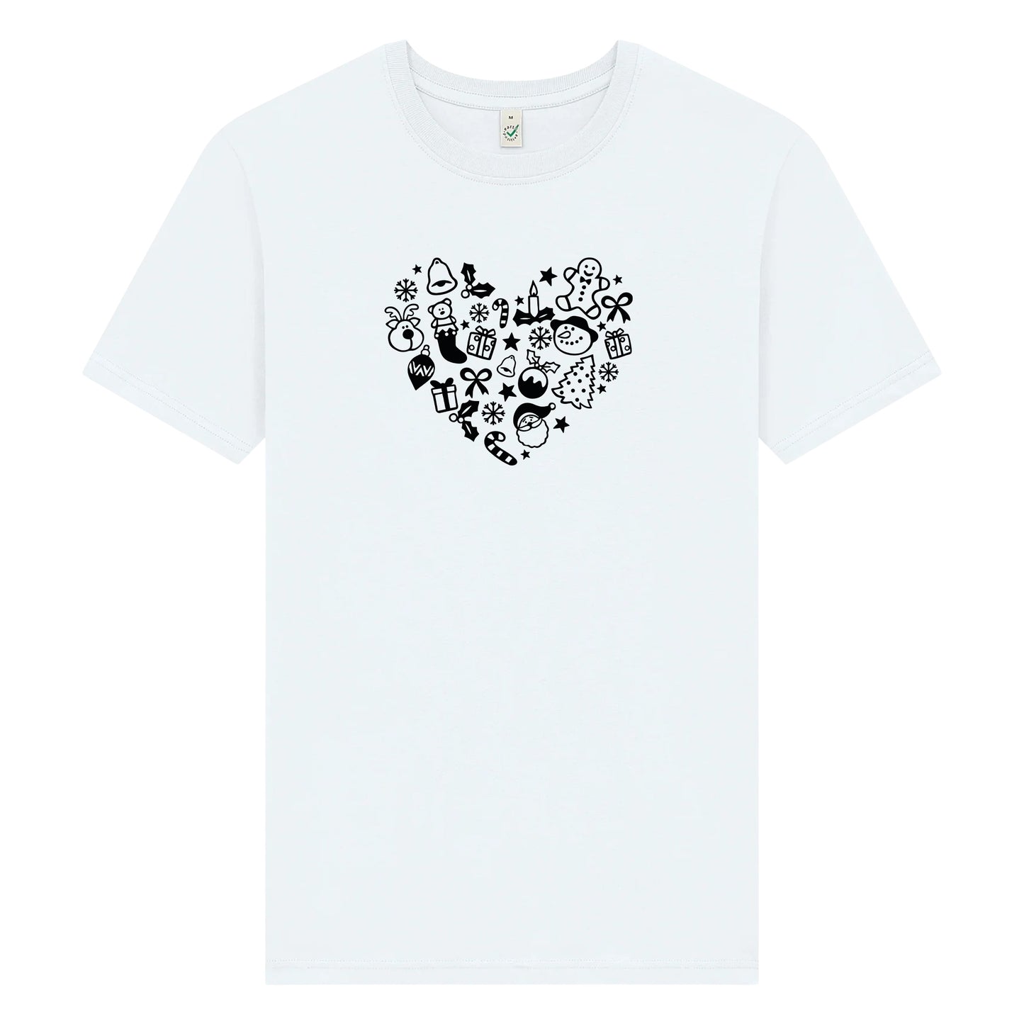 Jul T-shirt med Hjärta – Unisexmodell i Ekologisk Bomull